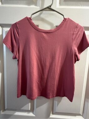 lululemon athletica Short Sleeve Crop Tee in a rose color